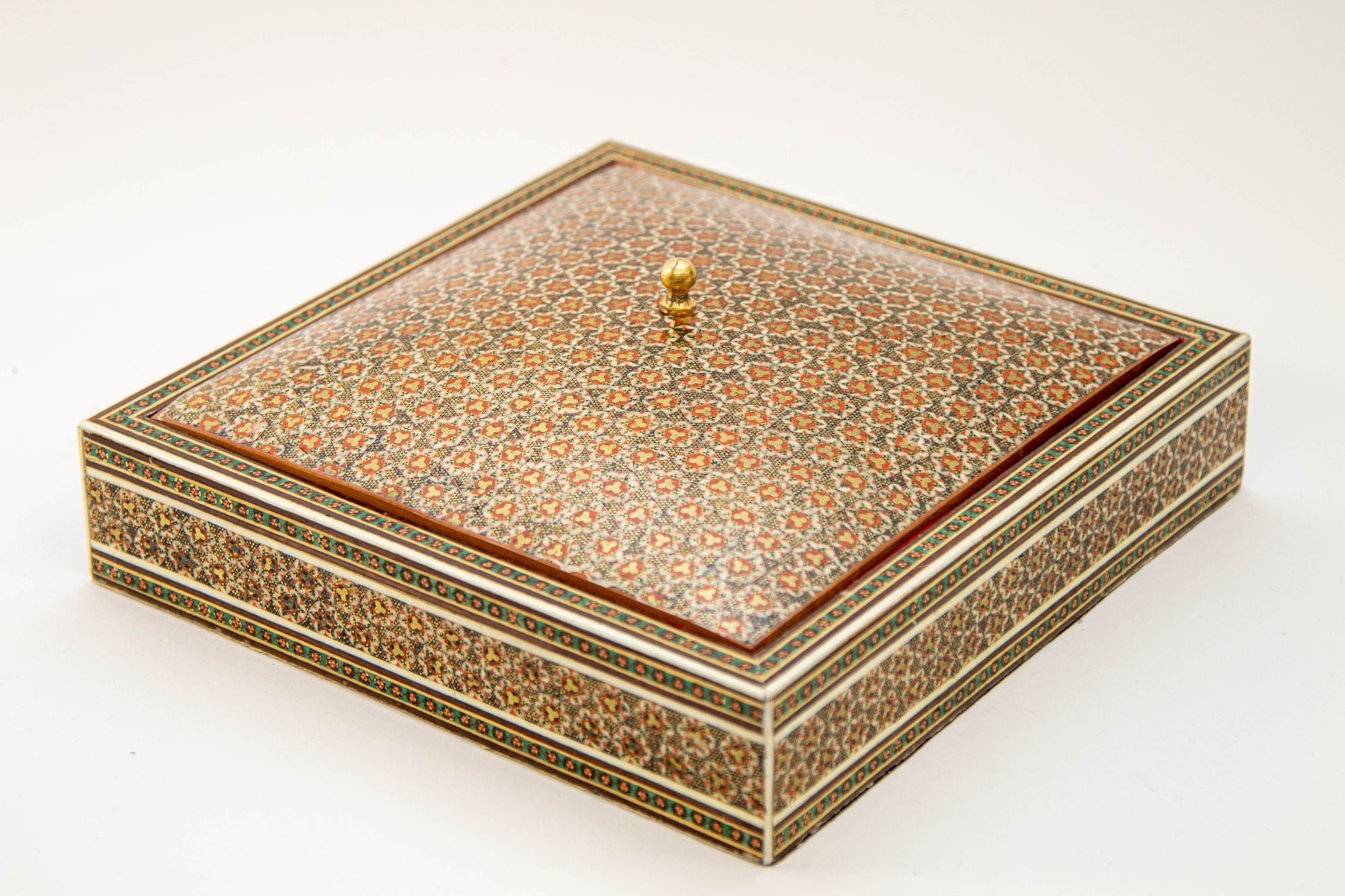 1950s Anglo Indian Style Micro Mosaic Inlaid Jewelry Box