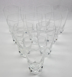 Frank Lloyd Wright by TIFFANY Crystal Tumbler Highball Glasses Barware Set of 8