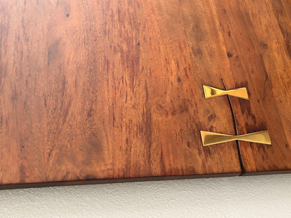 American Organic Modern Live-Edge Queen Platform Bed with Brass Inlays — detail view 18