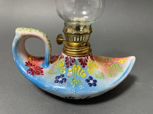 Aladdin Stylish Handmade Blue Ceramic Turkish Oil Lamp