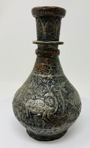 19th Century Tinned Copper Indo-Persian Islamic Vase