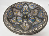Antique Moroccan Moorish Handcrafted Ceramic Bowl Dish from Fez