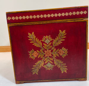 Moroccan Hand Painted Decorative Storage Trunk Chest Side Table