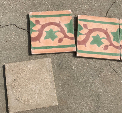 Moroccan Handcrafted Encaustic Cement Tile, Moorish Design, 1980
