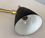 Mid-Century Modern Brass Gooseneck Desk Lamp, Black & Gold, USA, circa 1950s