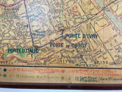 Vintage Paris Metro Map Print, Framed Mid-20th Century Artwork — additional view 16