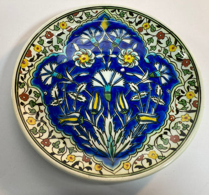 Vintage Turkish Iznik Style Polychrome Floral Ceramic Wall Plate, 1950s