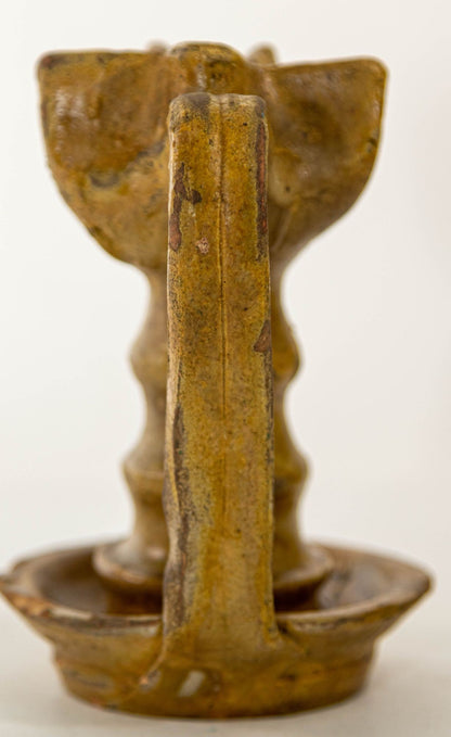 Antique Islamic Persian Nishapur Style Ceramic Glazed Oil Lamp