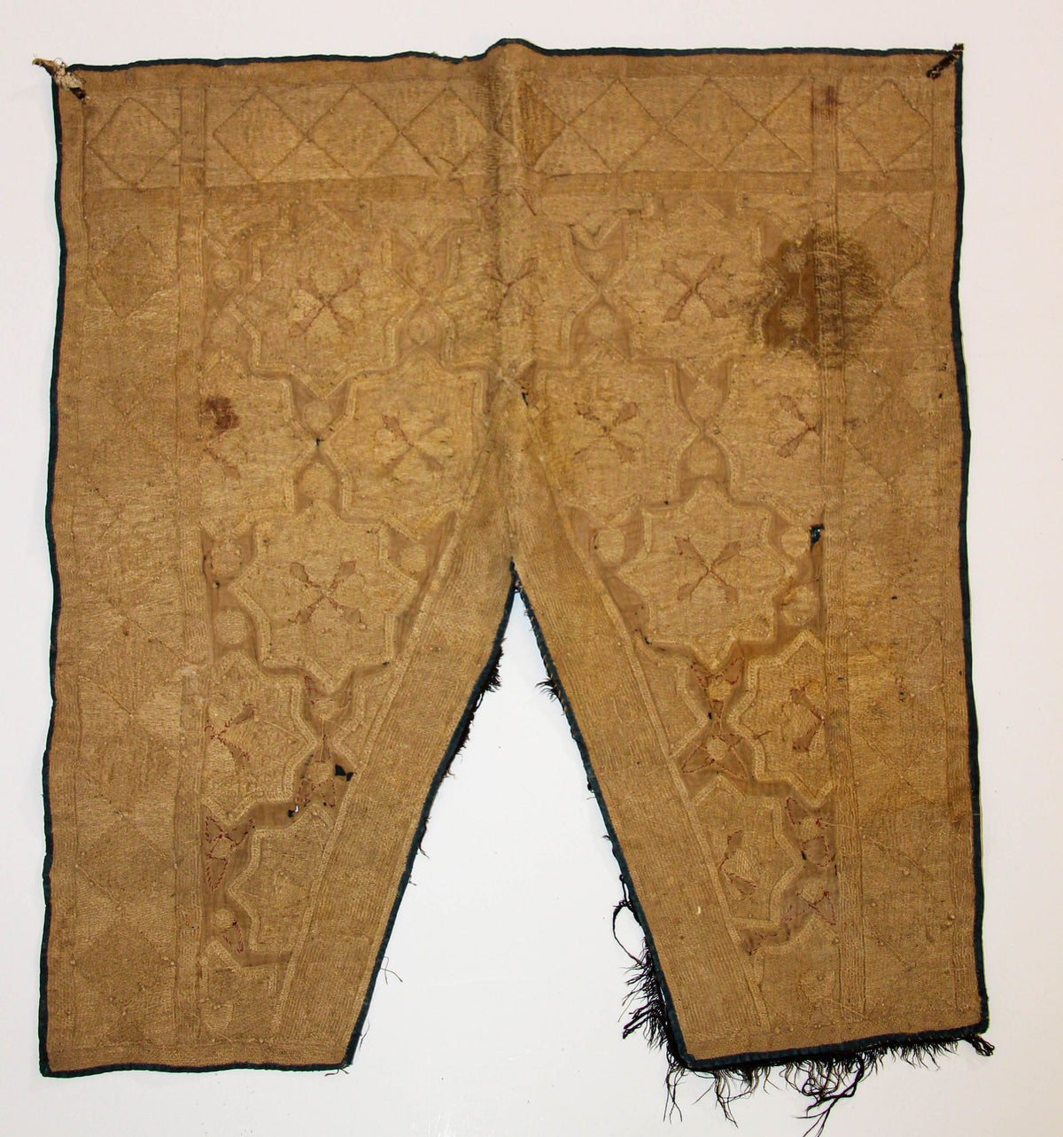 Antique Islamic Art Ottoman Metallic Threads Arched Fragment Textile 19th c.
