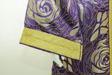 Moroccan Caftan Purple and Gold Damask Embroidered Vintage Kaftan 1960