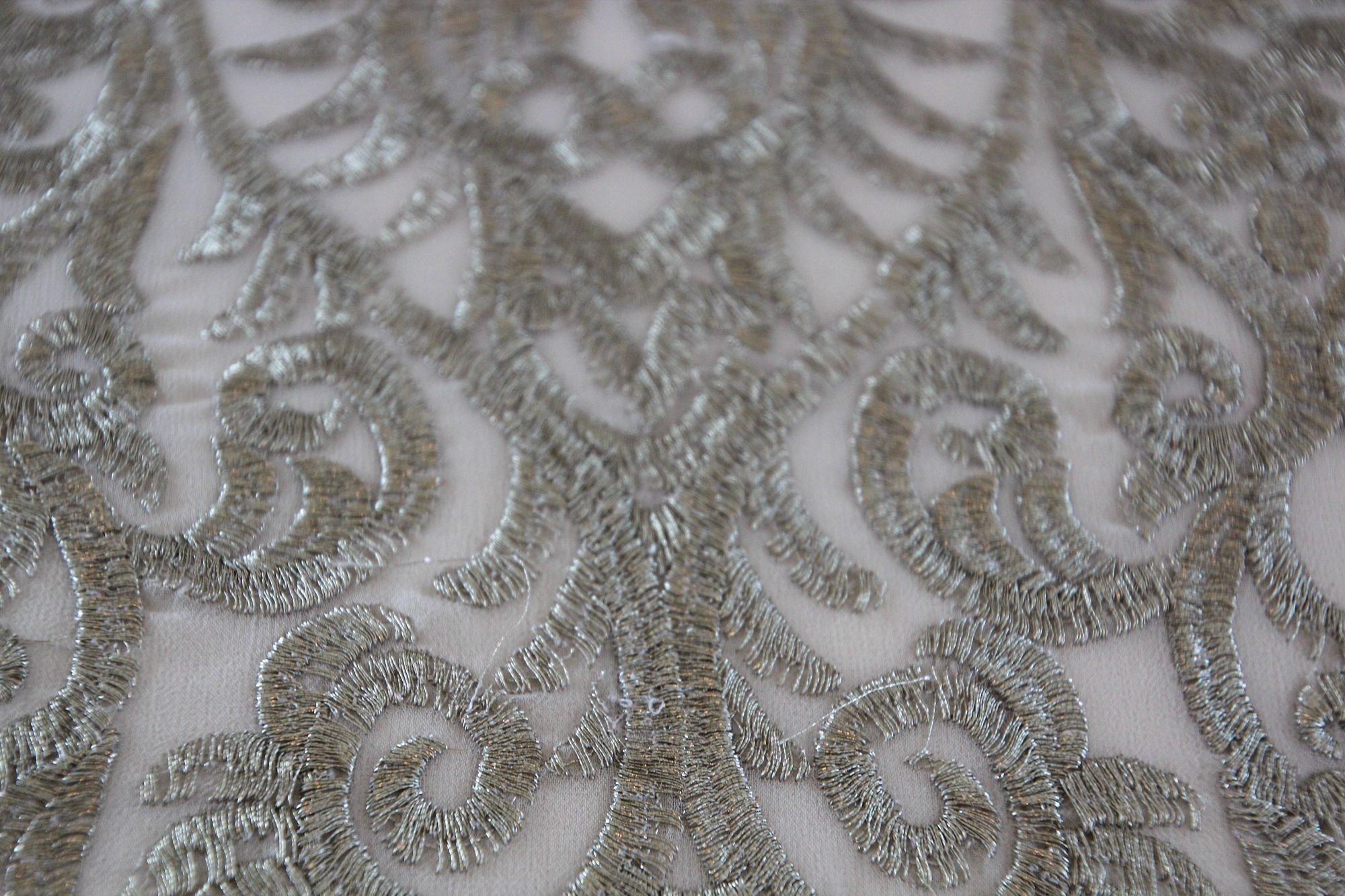 Turkish Moorish Ottoman Style Throw Pillow with Silver Metallic Embroidery