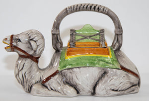 Vintage Hand Painted Resting Camel Porcelain Tea Pot