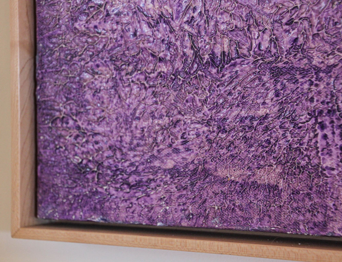 Dove Peace and Arabic Calligraphy Purple and Yellow Oil on Canvas Painting Frame