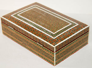 Middle Eastern Persian Micro Mosaic Khatam Inlaid Jewelry Box