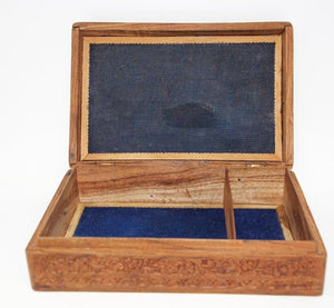 Anglo Raj Hand Carved Wooden Decorative Jewelry Box