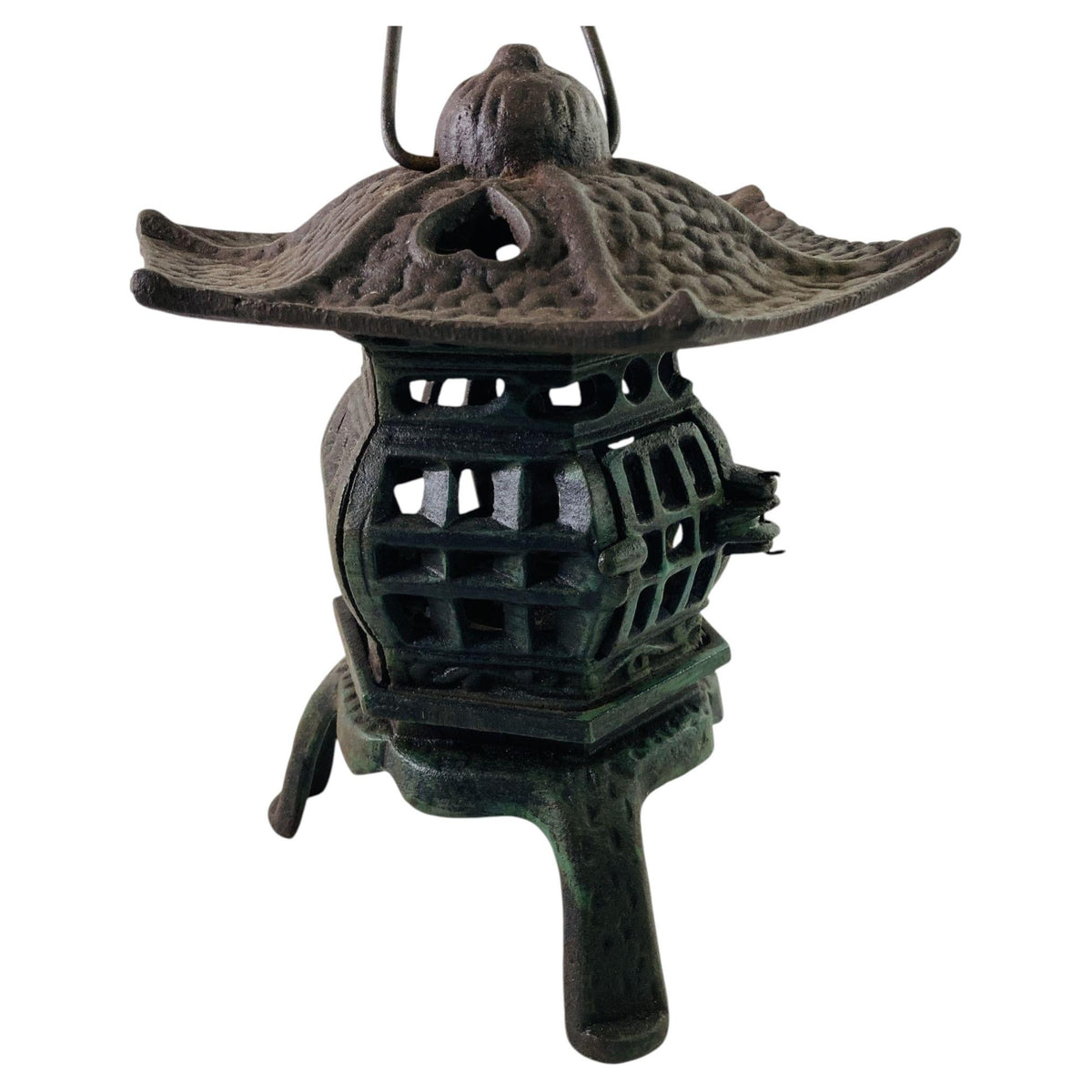 1940s Japanese Iron Pagoda Candle Lantern, Hand-Crafted Japonisme — Japan