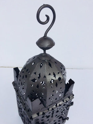 Moroccan Hurricane Metal Candle Lantern Indoor or Outdoor
