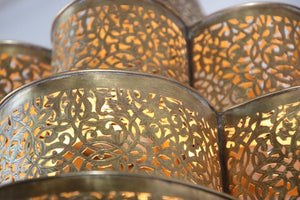 Large Moroccan Brass Chandelier Moorish Alhambra