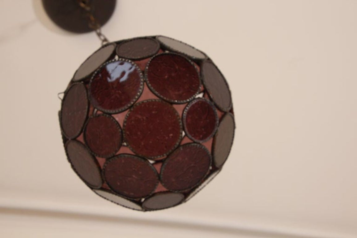 Handcrafted Moroccan Moorish Lavender Glass Lantern or Orb Pendant