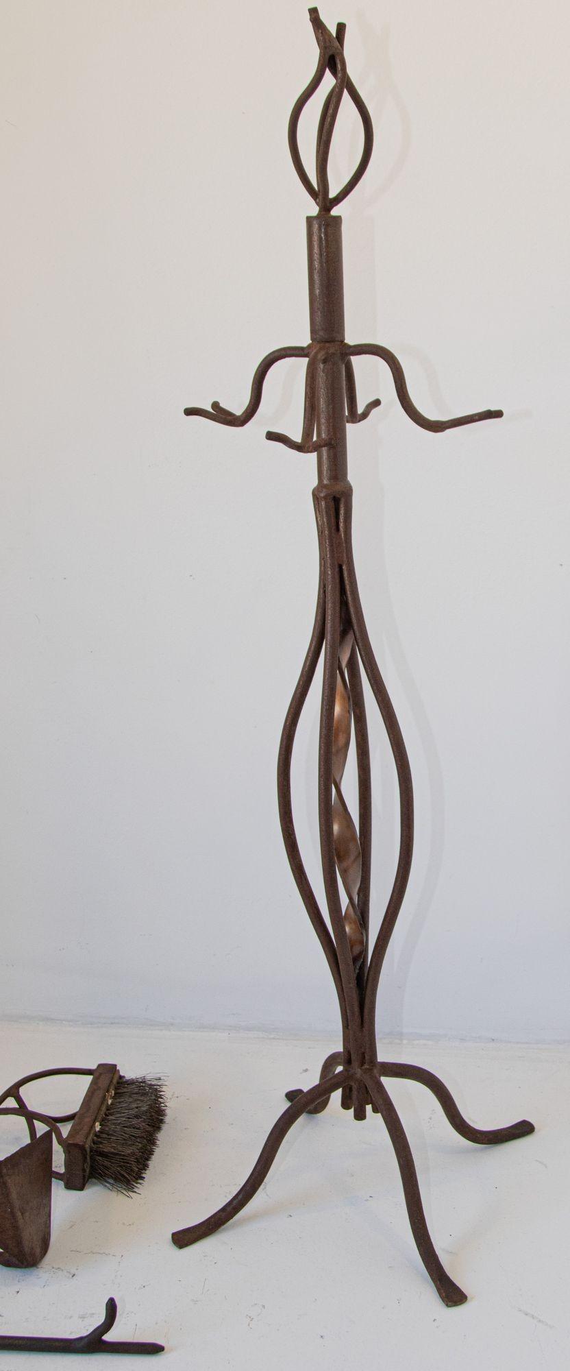Sculptural Iron Fireplace Tools, Arts and Crafts Style, USA, 1960 — United States
