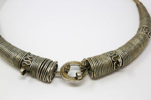 Traditional Silver Torque Necklace Chocker from Rajasthan India