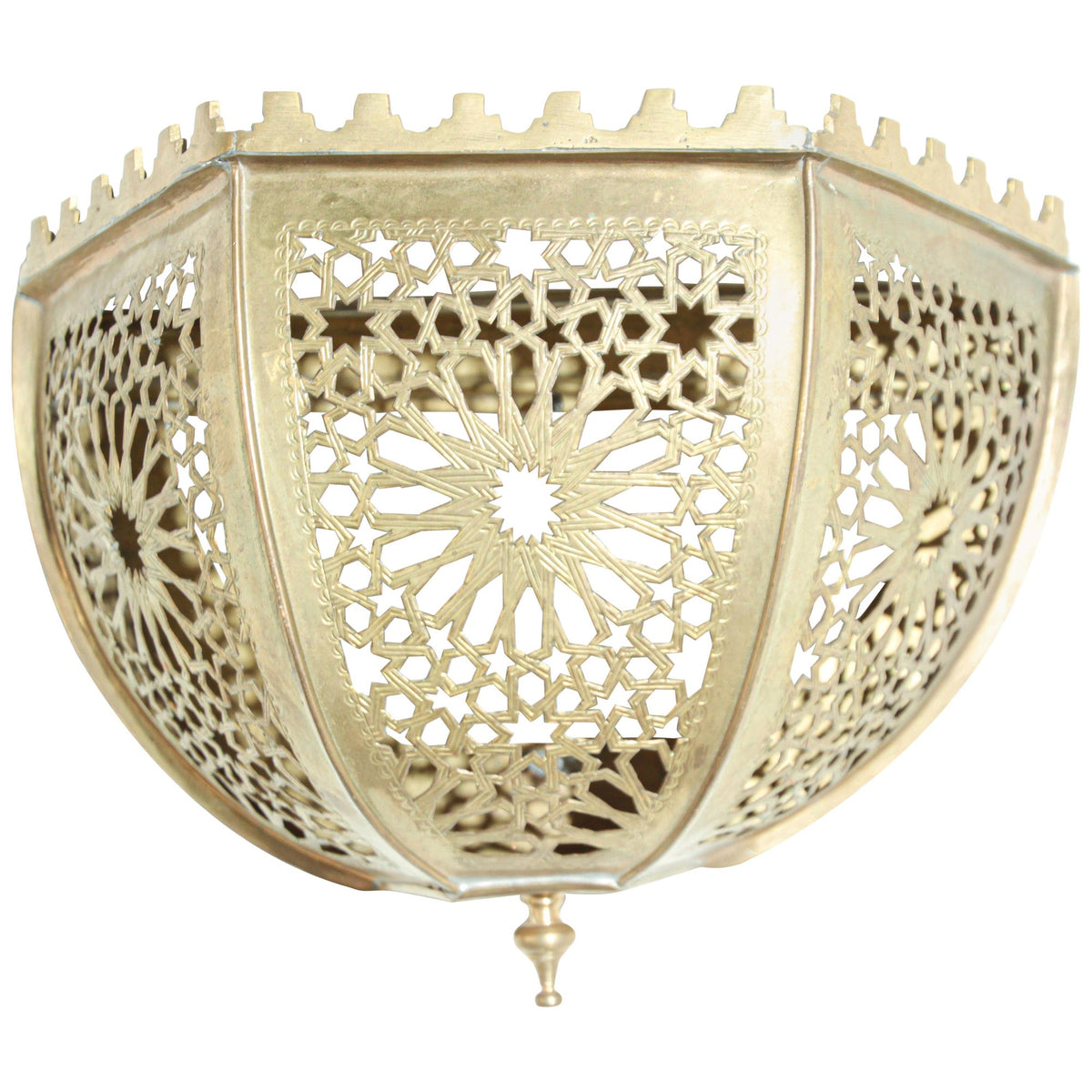 Handcrafted Brass Moorish Wall Sconce Shade by Berber Tribes, 1980