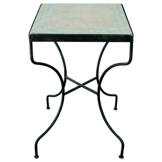 Moroccan Mosaic Tile Bistro Table with Wrought Iron Base – view 17