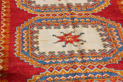 Vintage Moroccan Orange Berber Rug, Hand-Knotted Wool, 1960