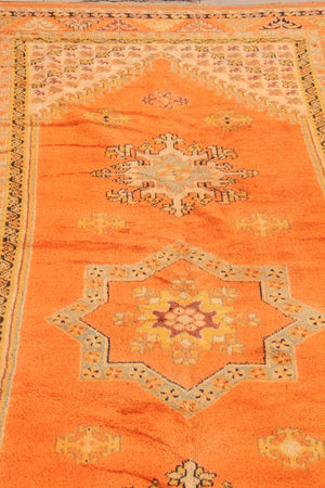 1960s Moroccan Berber Rug Burnt Orange 16ft Long