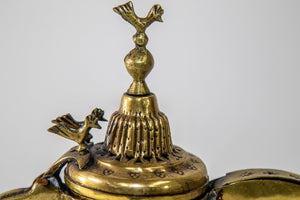 Antique Islamic Dallah Arabic Turkish Brass Coffee Pot or Tea Pot