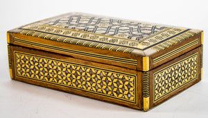 Middle Eastern Moorish Mother of Pearl Inlaid Marquetry Jewelry Box