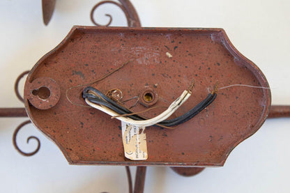Pair of Vintage Spanish Revival Wrought-Iron Three-Light Wall Sconces — detail view 16