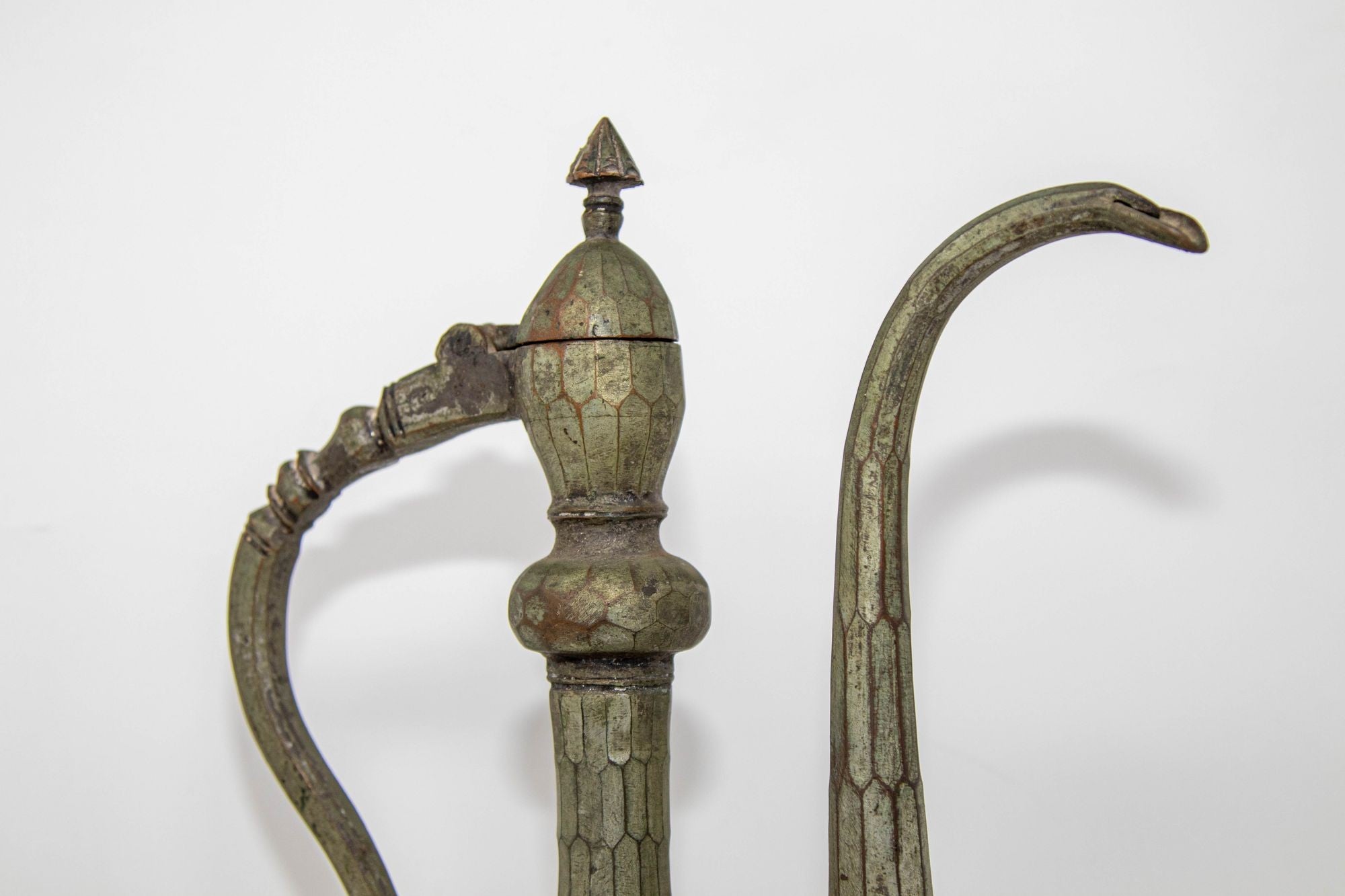 Antique Islamic Middle Eastern Qajar Persian Tinned Metal Ewer 19th Century