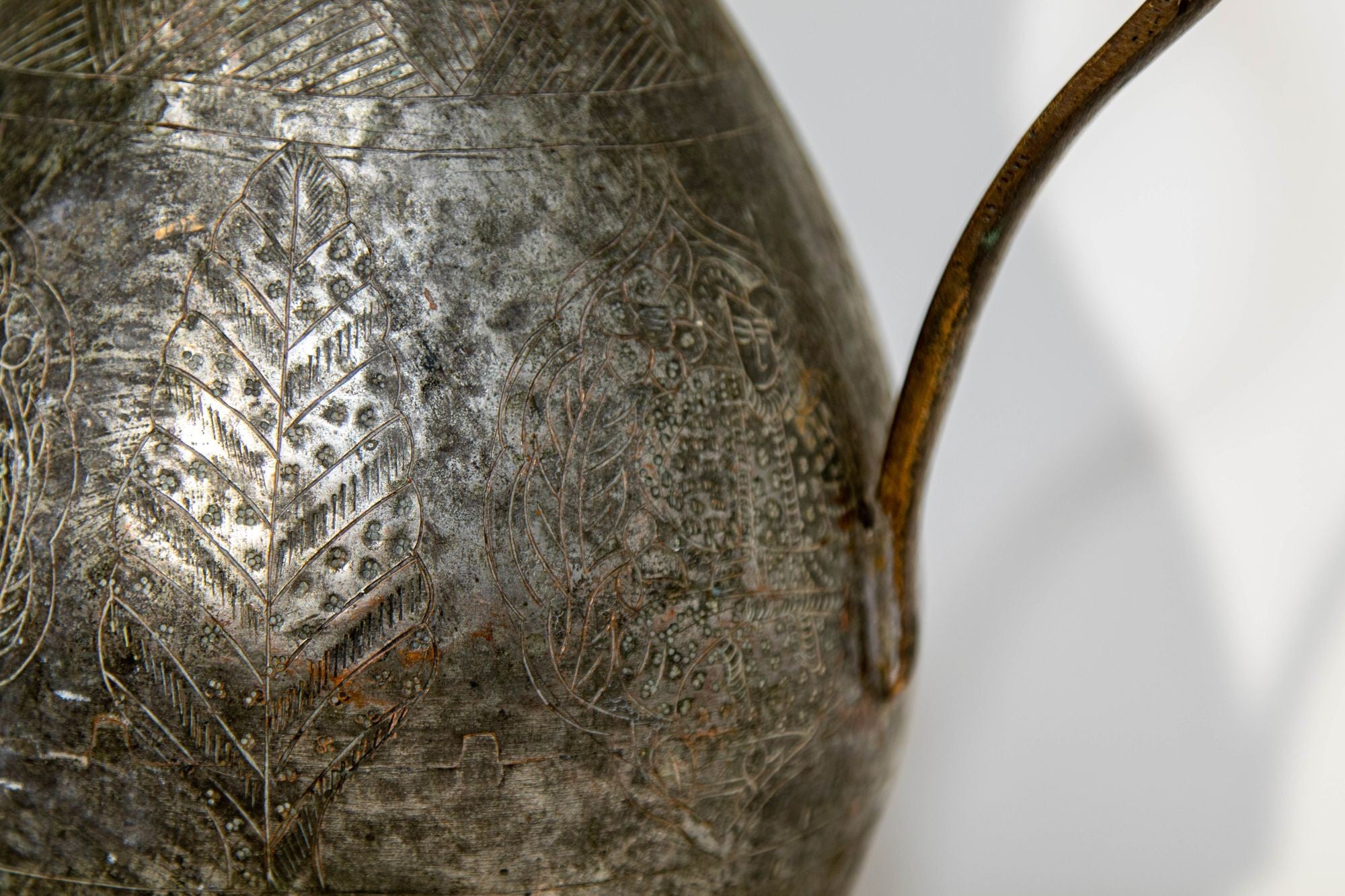 Islamic Tinned Copper Pitcher Middle Eastern Persian Antique 19th Century Ewer