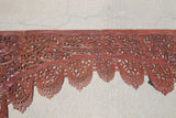 Asian Hand-Carved Wooden Architectural Arched Wall Door Panel