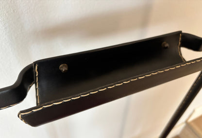 Jacques Adnet Valet Leather Wrapped with Original Tartan Plaid