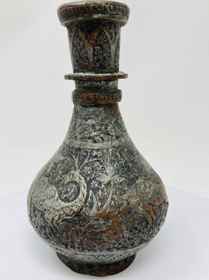 19th Century Tinned Copper Indo-Persian Islamic Vase