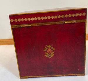 Moroccan Hand Painted Decorative Storage Trunk Chest Side Table