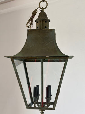 Verdigris Copper Brass Hanging Hall Lantern