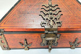 South Indian Netturpetti Jewelry Box, Teak & Brass, Circa 1950