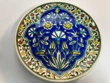Turkish Ceramic Plate with Hand-painted Iznik Floral Design 1950s