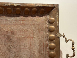 Antique Islamic Mughal Copper Metal Tray Oversized