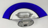 Postmodern Italian Cobalt Blue Murano Glass & Chrome Wall Sconce, 1980s 1 of 7
