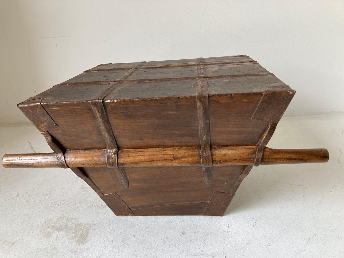 Antique Chinese Elmwood Rice Measure Basket, Handcrafted, Circa 1880 — additional view 17