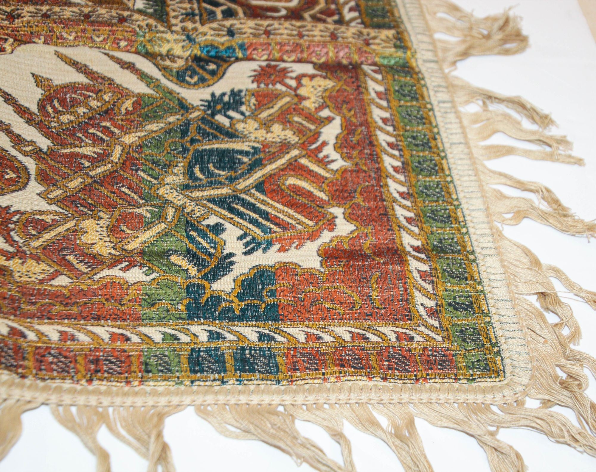 1940s Granada Islamic Spain Textile with Arabic Calligraphy Writing