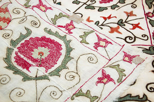 19th C. Suzani Bukhara Uzbekistan Antique Embroidered Islamic Art Textile Susani