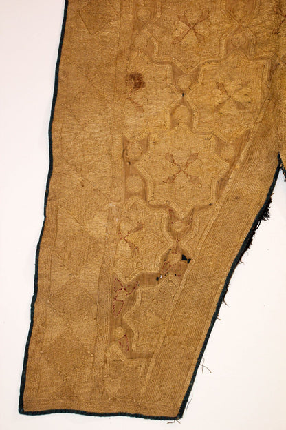 Antique Islamic Art Ottoman Metallic Threads Arched Fragment Textile 19th c.