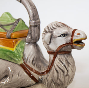 Vintage Hand Painted Resting Camel Porcelain Tea Pot