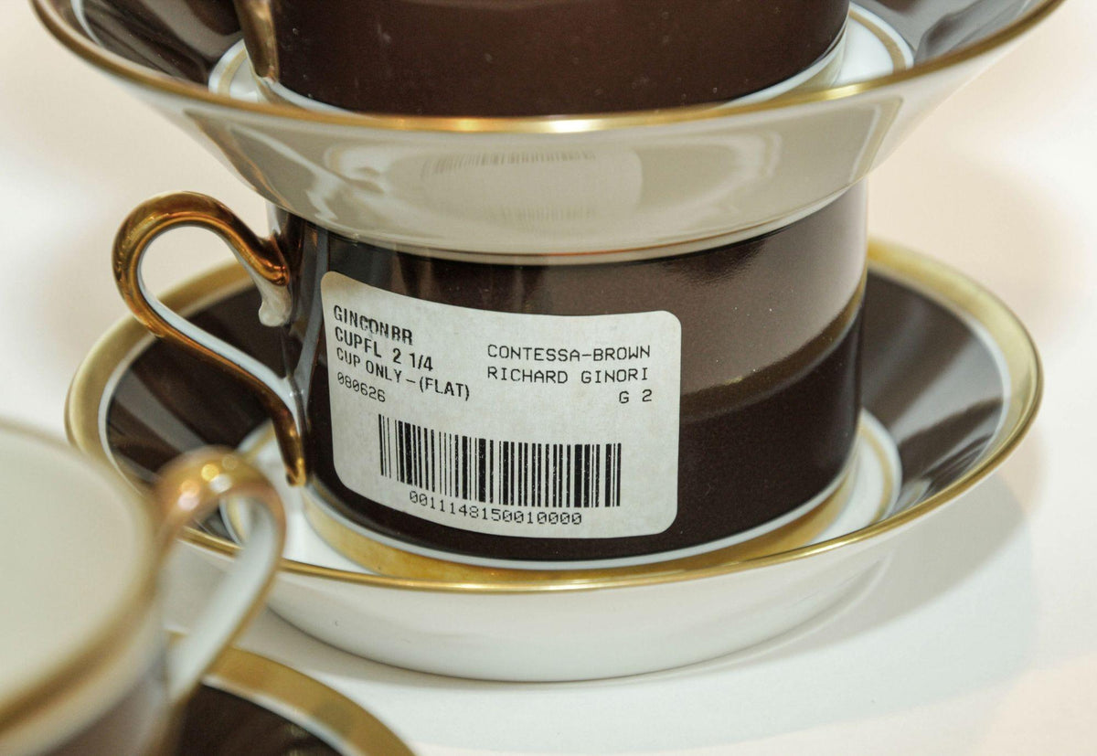Richard Ginori Brown & Gold Trimmed Dinnerware Service Of 93 Pieces — detail view 17