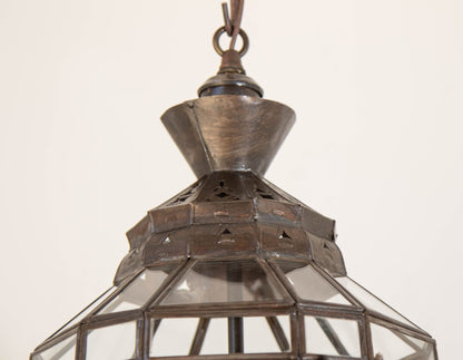 Vintage Moroccan Clear Glass Lantern Moorish Granada Spanish Style